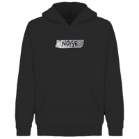 a black hoodie with the word noise on it